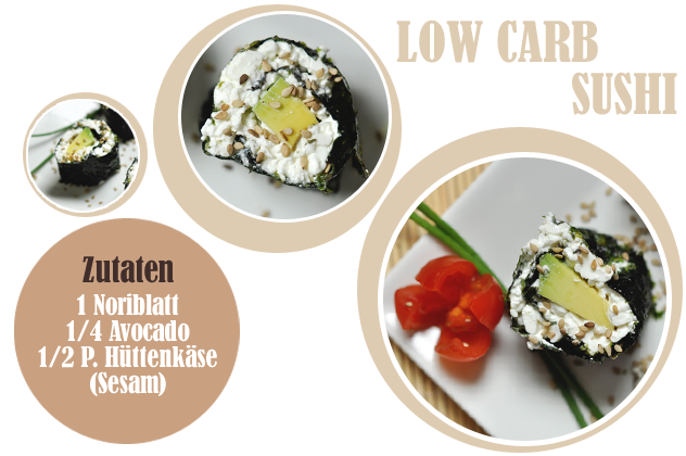 Low Carb Sushi, veganes PB Eis & ein Kuchen ohne Mehl